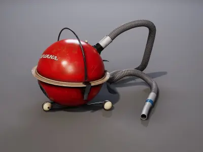 Old Vacuum cleaner Low-poly 3D model