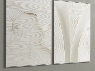 Plaster Two Photo Frame E-15 Low-poly 3D model