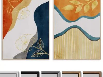 Abstract Painting Frame set 047 3D model