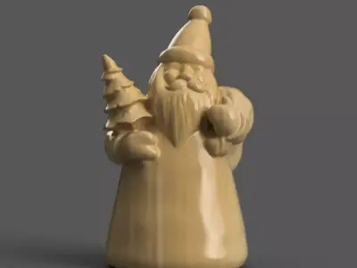 santa clause sculpture for table - desk - tree - keychain 3D print model