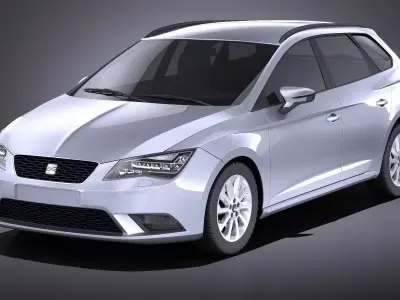 Seat Leon ST 2016 VRAY  3D model