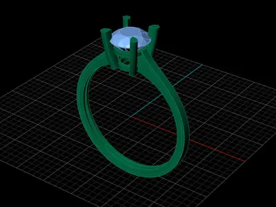 STL 3DM Print Ready Women Diamond Ring Lightweight Printable  3D print model