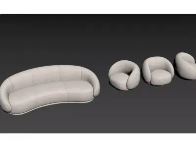 Curved sofa 3D model