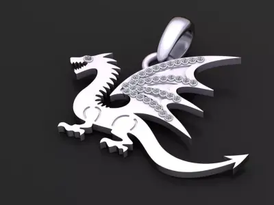 Dragon pendant 3D printable model  3D print model
