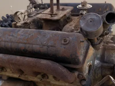 Old Rusty Y-Block V8 Engine Scan 3D model
