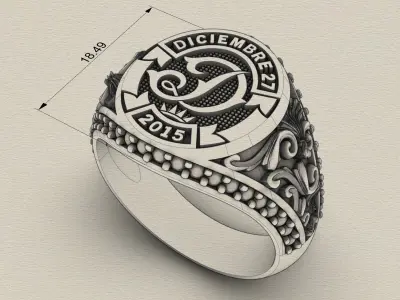 D ring 3D print model