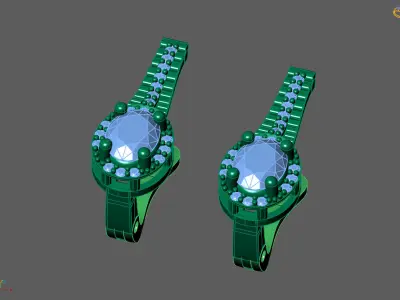 Women Earrings 3DM STL Womens Earring Renders 3D print models   3D print model