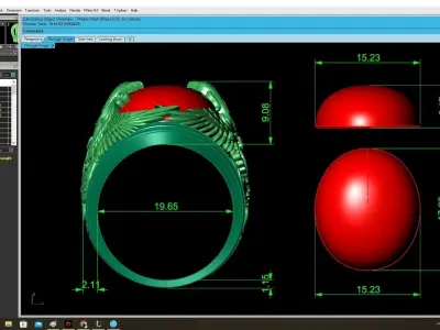 Luxury Dragon Ruby Ring 3D Jewelry Model  3865 3D print model