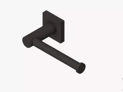 Toilet Roll Holder - Single - Luxury - Round - Square Plate Low-poly 3D model