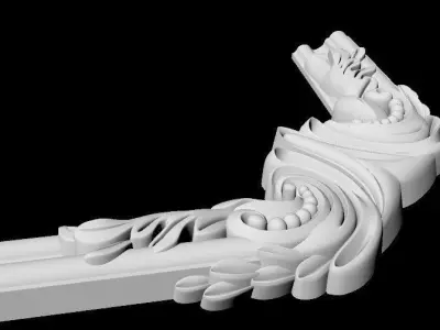 Central decor ornament for furniture 3D model 634