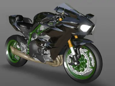 Kawasaki Ninja H2R 3D model Sporst Bikes Games Low-poly 3D model