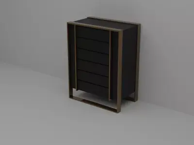 Bronzegold Black Luxorius Dresser Cabinet  Low-poly 3D model