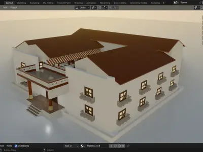 Indian Courtyard House Complete 3D model