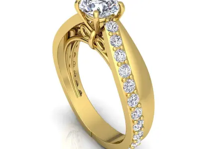 Luxury Engagement Diamond Ring 3d Model print  3D print model