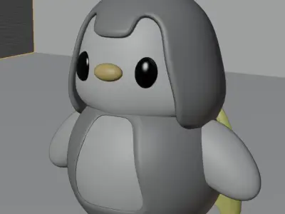 Little pingu with cape Free 3D model