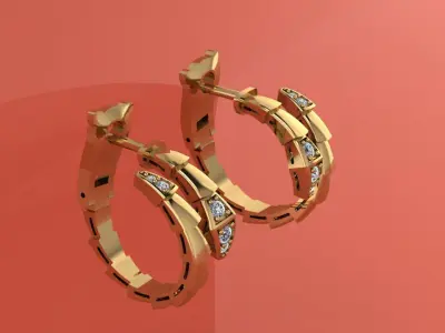 Earrings Snake Bulgari 3D print model