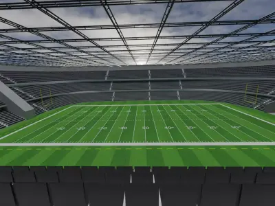 American Football Stadium - Black Low-poly 3D model