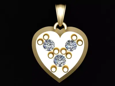 PRECIOUS HEART SHAPE PENDANT 3D PRINTABLE MODEL 3D print model
