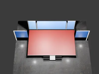 Event Stage with LEd Wall Free low-poly 3D model