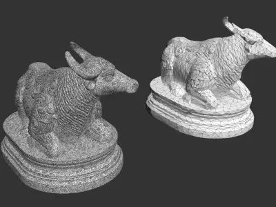 Ancient Asia Stone Statue Pack C - 250602 Low-poly 3D model