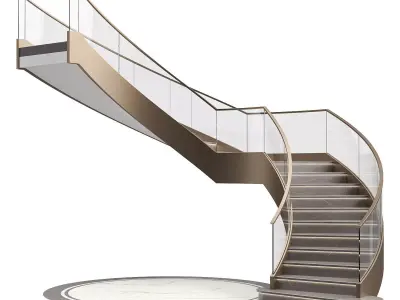 Luxury spiral staircase 3D model