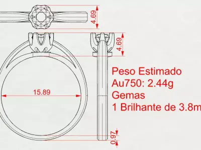 Solitaire ring 3D print model