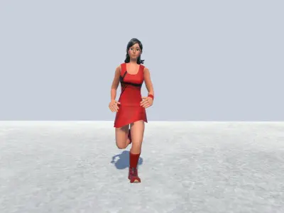 Field Hockey Player female  Low-poly 3D model