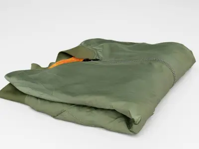 Green bomber jacket casual generic folded urban military  3D model