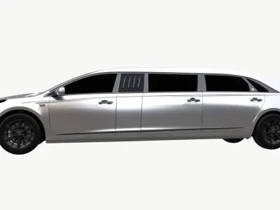 Cadillac Limusine Low-poly 3D model