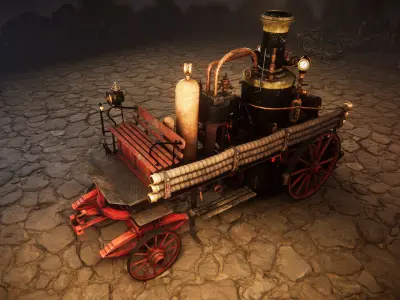 Vintage cars Low-poly 3D model
