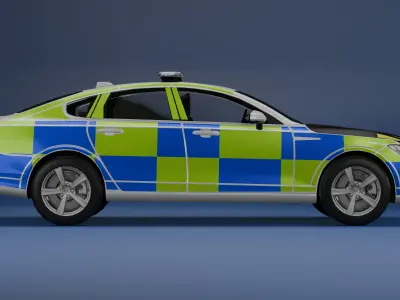 UK Police Volvo S90 Traffic Car 3D model