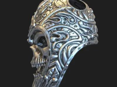 Skull pendant jewelry Warrior vol1 3D print model
