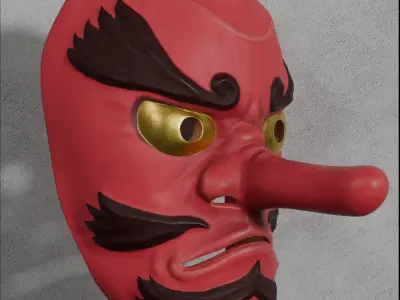 Tengu Mask Japanese theatre Noh 3D model 3D model