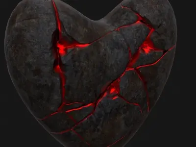 Broken Heart 3 Low-poly 3D model