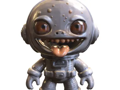 Alien Astronaut Character Low-poly 3D model