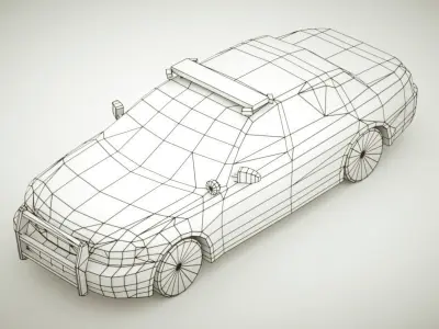 Generic Police Sedan v2 Low-poly 3D model