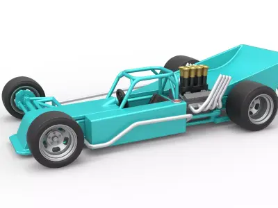 Supermodified rear engine race car Version 2 Scale 1 to 25 3D print model