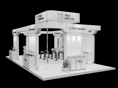 Booth Exhibition Stand a593c 3D model