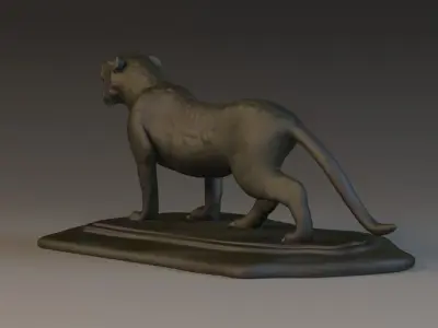 tiger bronze stone city sculpture Bronze Tiger Sculpture 3D model