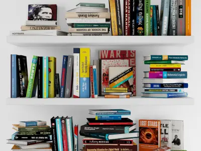 Bookshelf collection 01 Low-poly 3D model