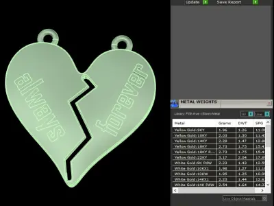 light weight yellow gold  diamond pendent -DOC-P8114 3D print model