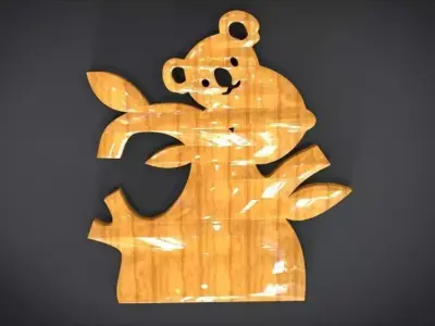 Wall decoration with Koala motif Low-poly 3D model