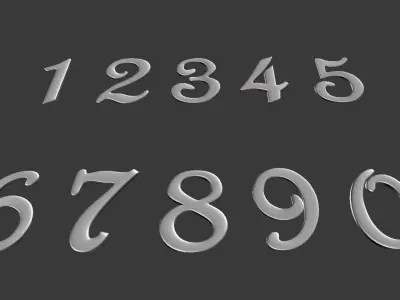 House Address Numbers from 0 to 9 COLLECTION 3D model
