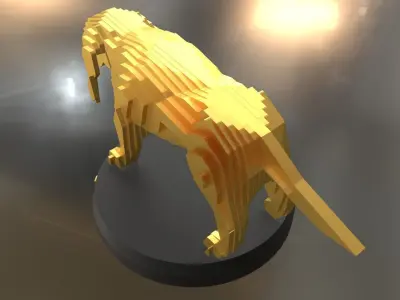 Parametric Asia Basset Hound Dog Low-poly 3D model