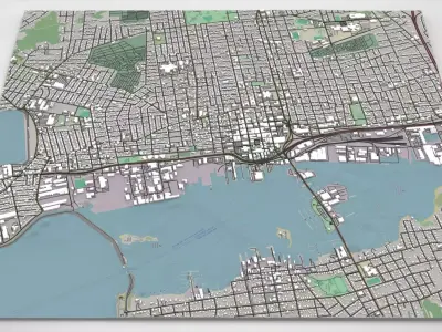 Cityscape New Bedford USA 3D model
