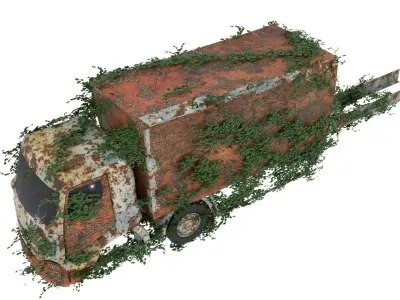 Damaged Rusted Truck 3D model