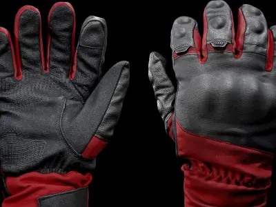 Motor Gloves 008 Low-poly 3D model