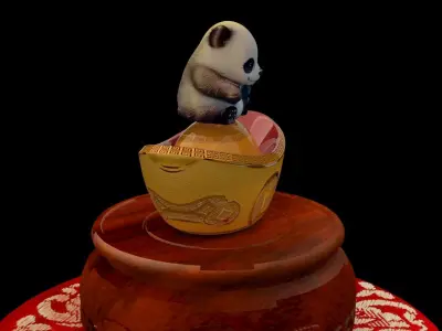 Chinese baby panda figure   3D model