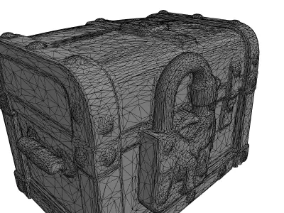 Ornate Fantasy Treasure Chest Lock Low-poly 3D model
