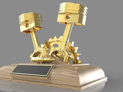 Piston trophy 3D model